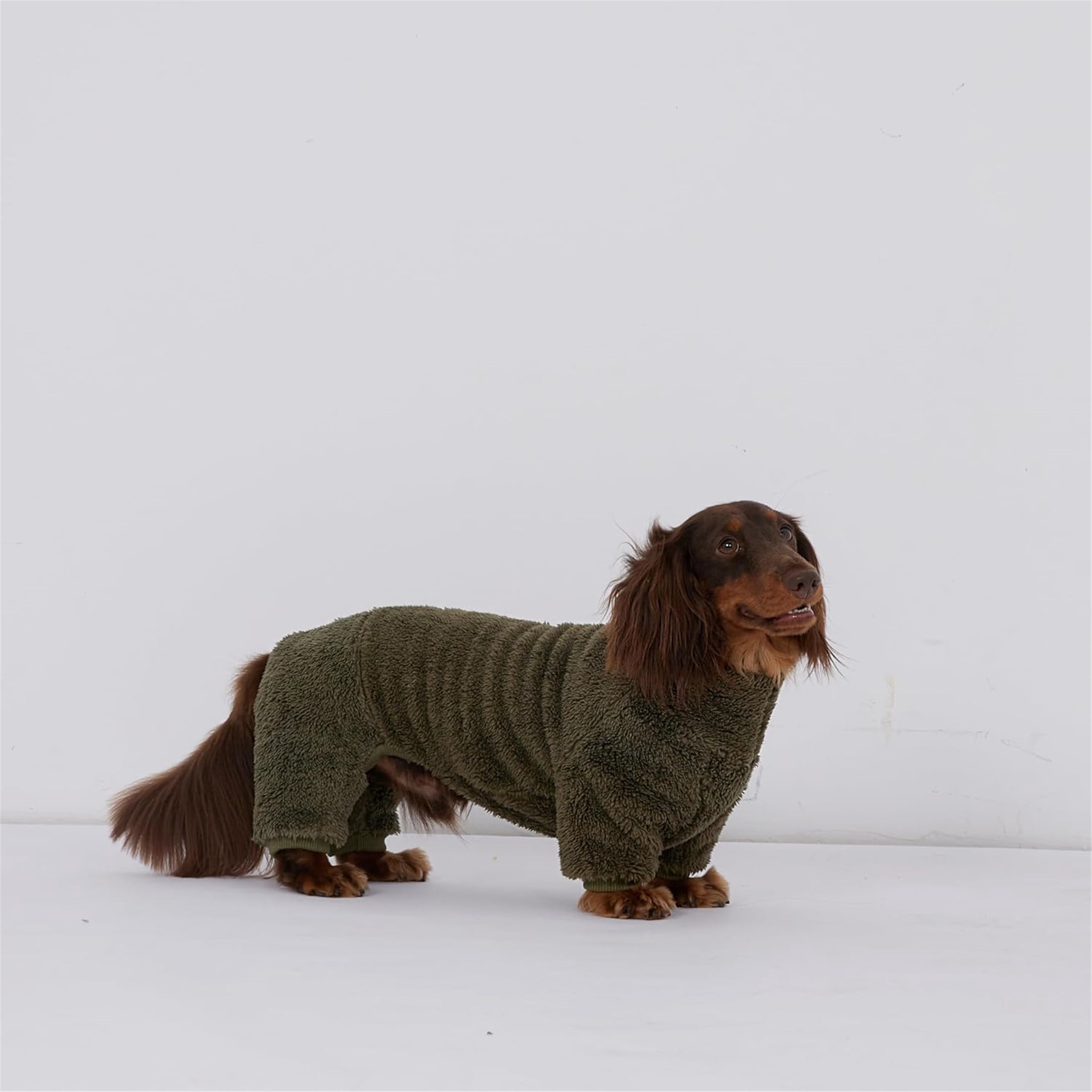 UOSIA Dachshund Dog Fleece Jumpsuit Turtleneck Sweater, Suitable for Dachshunds, Winter Dog Pajamas