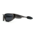thumbnail image 3 of Trendy Sport Wrap Soft Tip Plastic Beveled Thick Plastic Sunglasses Metallic Gunmetal Black, 3 of 4