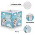 thumbnail image 3 of Cabinet Storage Basket 15.75x10.63x6.96 Inches Storage Box Foldable, Storable and Easy to Assemble ，Open Home Storage Bins ，Closet Storage Bins Pink Pegasus and Blue Pegasus, 3 of 8