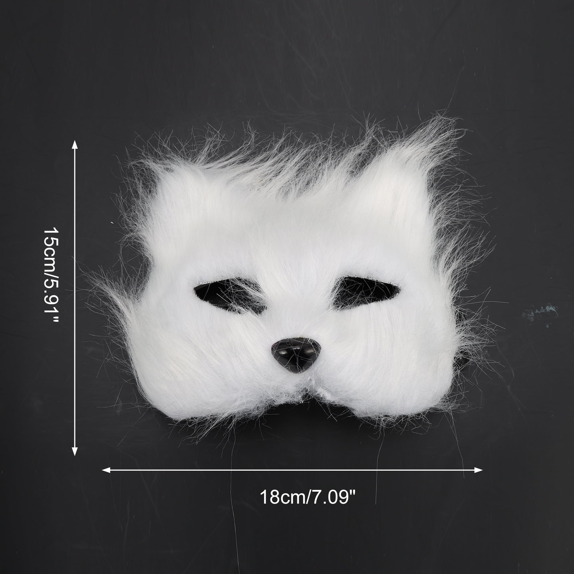 Unique Bargains 1 Pack Long-haired Foxes Party Mask Costume Events White
