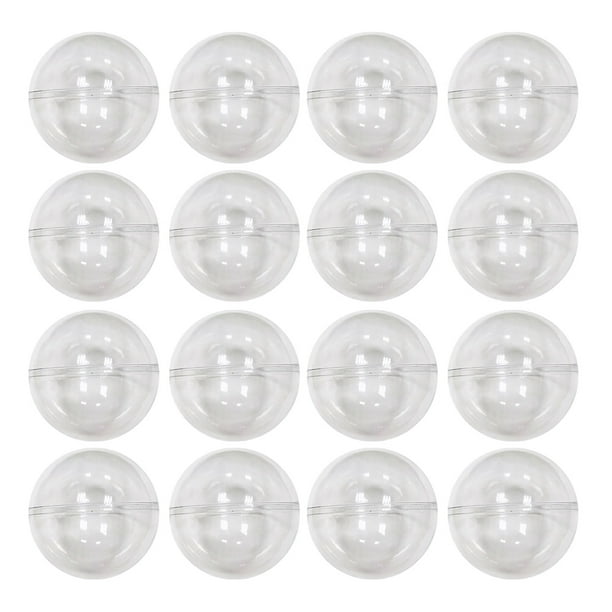 25 cápsulas rellenables para máquina expendedora, bolas de plástico transparente y adornos transparentes.