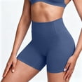 thumbnail image 6 of felwors Women 6" No Front Seam High Waist Biker Shorts Buttery Soft Booty Flattering Yoga Workout Shorts Navy for Size L, 6 of 9
