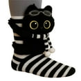 thumbnail image 2 of Handmade Simulated Animal Motif Socks, Polyester-Spandex Fabric, Soft Thermal & Stretchy, Perfect Floor Socks for Winter Daily Use, Great Christmas/Birthday Gifts for Women, C, a pair, 2 of 2