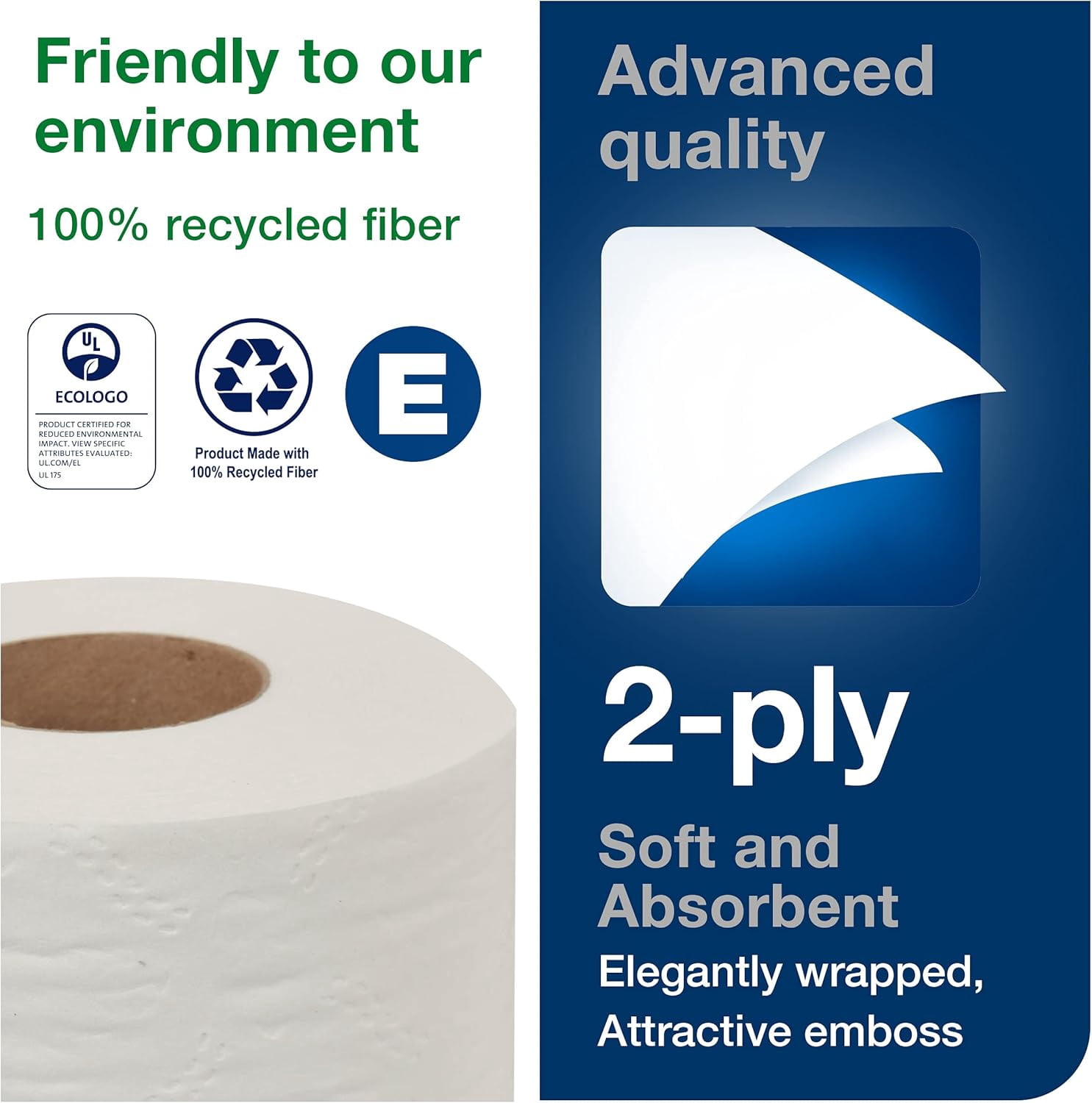 Tork Advanced Toilet Paper, Septic Safe, 2-Ply, White, 4" x 3.75", 500 Sheets/Roll, 80 Rolls/Carton