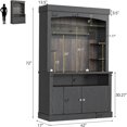 thumbnail image 7 of Studyset Coffee Bar Cabinet with LED Lights 72" Tall Buffet Cabinet with Storage Farmhouse Kitchen Sideboard Tall Coffee Hutch with Microwave Stand Wine Rack Glass Shelf Dining Room, 7 of 7