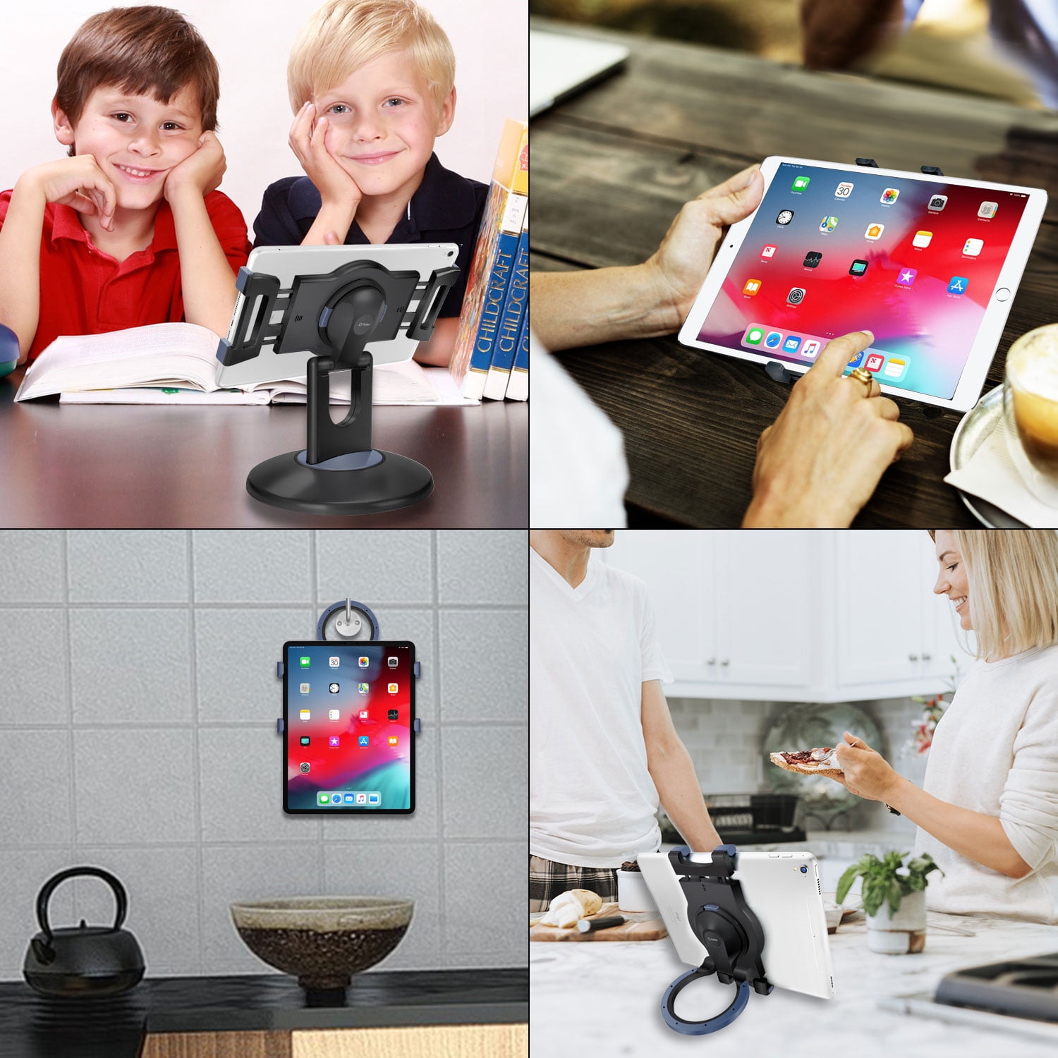 Multifunctional 3in1 Tablet Holder Combo Heavy Duty Desktop Portable