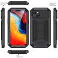 thumbnail image 4 of Feishell Cover for iPhone 13 mini Case Heavy Dustproof Shockproof Dropproof Military Grade Rugged Durable Aluminum Metal Case with Kickstand Screen Protector, Black, 4 of 7