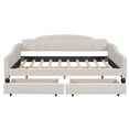 thumbnail image 5 of Triple Tree 7Upholstered Sofa Bed Pine Wood, MDF and Linen Full Size Daybed with 2 Drawers Beige, 5 of 8