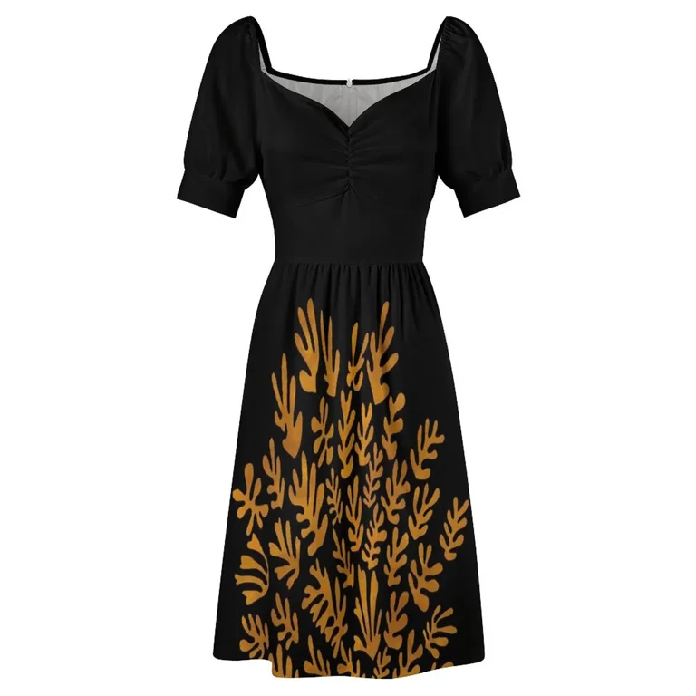 slim fit dress slacks Zadie Jacquard Midi Dress in Leaf Heart Black main image 0