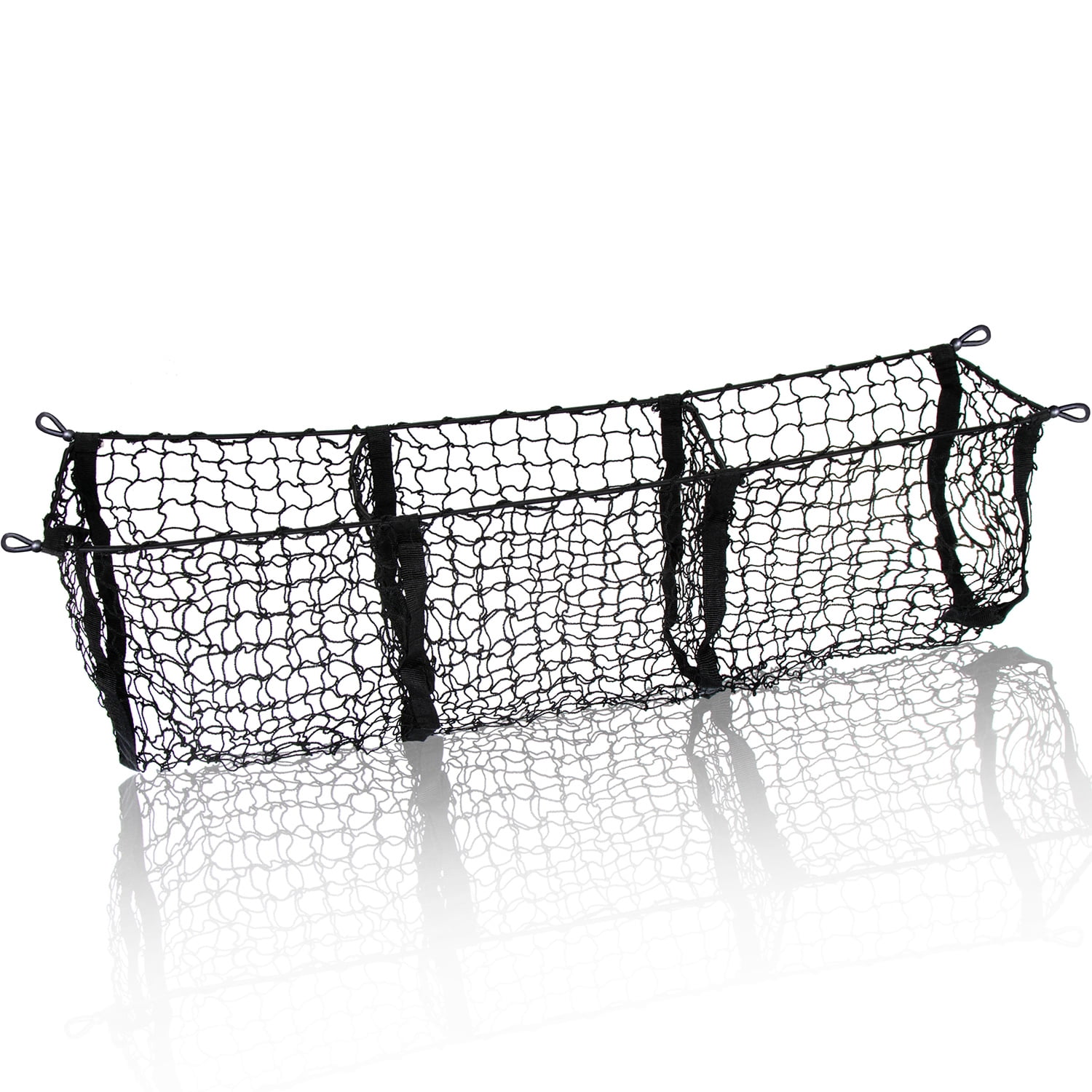 Zone Tech Three Pocket Mesh Storage Net Black Mesh Three Pocket Trunk
