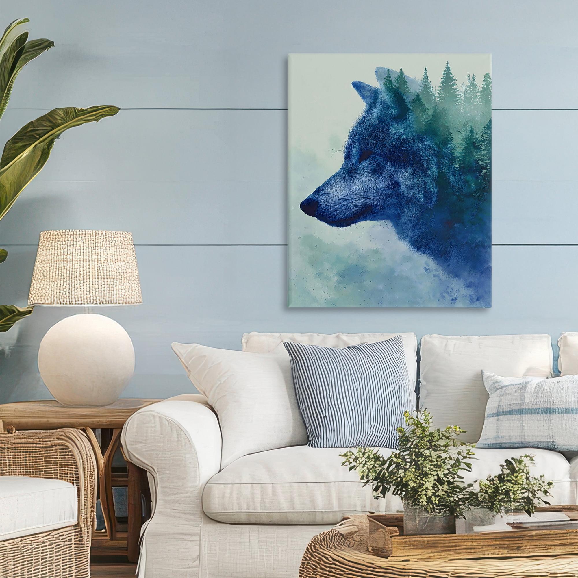 Stupell Industries Indigo Wolf in Misty Pines Canvas Wall Art, design by Franklyn Gregory