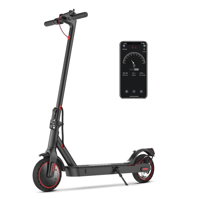 iScooter i9 Scooter eléctrico para adultos y adolescentes, 19 MPH, alcance de 18 millas, neumáticos sólidos de 8,5 pulgadas, Escooter plegable de 350 W y control de crucero con sistema de doble frenad