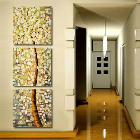 Unframed 3Pcs Modern Abstract Life Tree Oil Canvas Print Painting Art Picture Wall