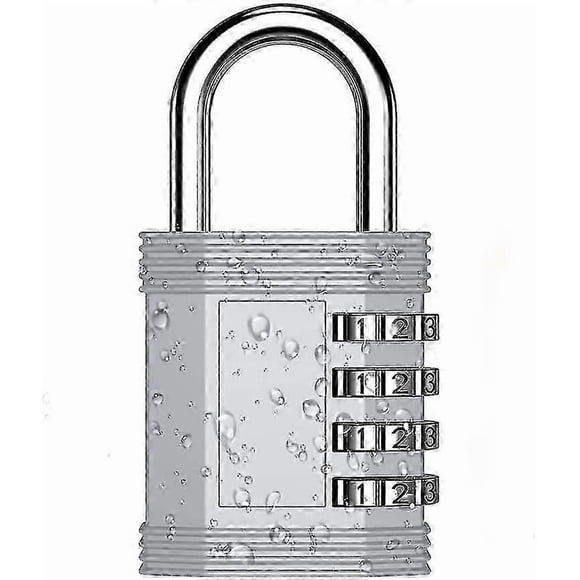 Locker Lock, 4 Digit Combination Padlock, Re-settable Combo Lock For Gym, School And Employee (sliver)