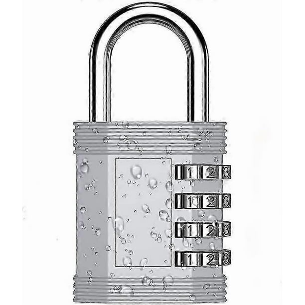 Locker Lock, 4 Digit Combination Padlock, Re-settable Combo Lock For Gym, School And Employee (sliver)