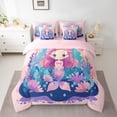 thumbnail image 2 of Manfei Cartoon Mermaid Girl Twin Bedding Sets 7-Piece,Ocean Princess Bedding Comforter Set Microfiber,Kawaii Sea Animal Breathable Sheet Sets,Ultra Soft Home Decor,Reversible, 2 of 8