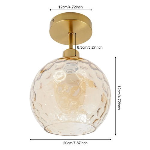 DENEST E26 Lamp Round Shape Ceiling Light Fixture, Modern Ceiling Mounted Indoor Lamp