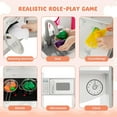 thumbnail image 3 of OLAKIDS Corner Kids Kitchen Playset, Toddler Wooden Pretend Cooking Set with Real Running Water Circulation Realistic Light Sound Stove Removable Sink Storage Cabinet, Simulation Play Kitchen Toy, 3 of 10