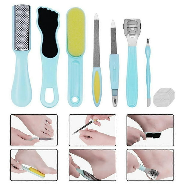 Professional Pedicure Kit Foot Rasp Stainless Steel Foot File Callus Remover Kit for Women Men Home Travel Salon Foot Care Kit