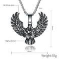 thumbnail image 3 of Mens 14K White Gold Vintage Flying Eagle Pendant Necklace Spiritual Jewelry, 3 of 7