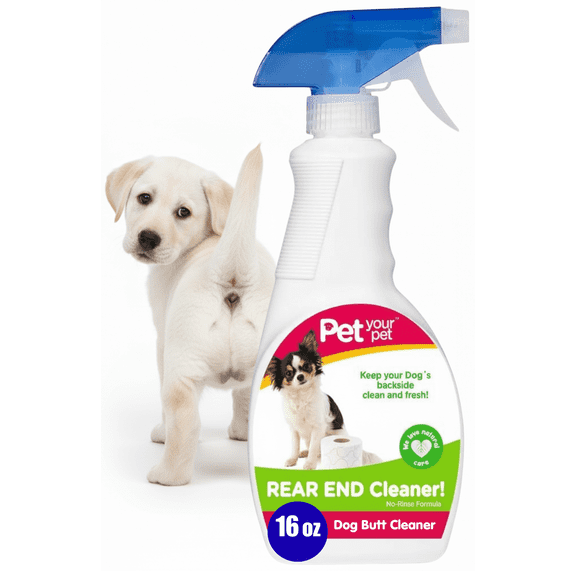 Pet Your Pet Rear End Cleaner, No-Rinse Dog Butt Spray, Natural Ingredients, 16 oz