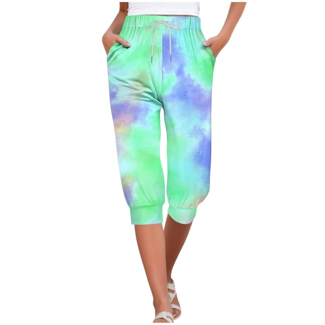 Capris pour Femmes, Pantalons Capri pour Femmes, Pantalons Longs Décontractés à Taille Élastique avec Poches, Capris pour Femmes, Pantalons Capris pour Femmes
