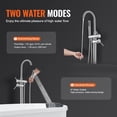 thumbnail image 5 of Freestanding Tub Filler Floor Mounted, Bathtub Faucet with Shower Mixer, Dual Water Modes, 360° Swivel Spout for Bathing, Showering & Toilet Flushing, 5 of 10
