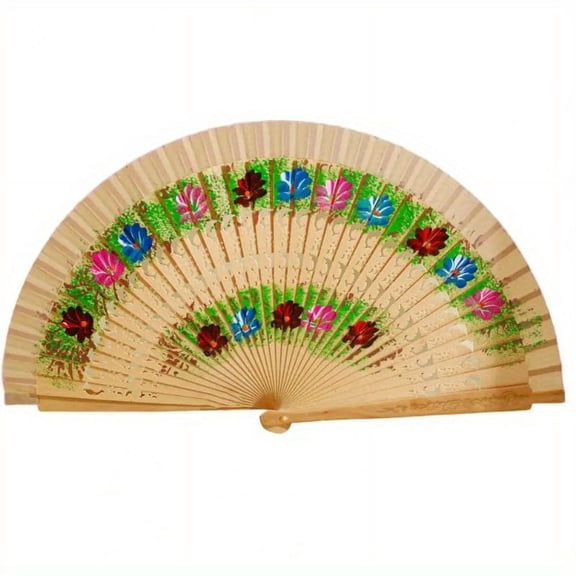 Folding Fan Wood Spanish Fan for Dancing Printing Hand Folding Fan Home Decoration Ornaments Craft Gifts for Guest