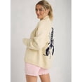 thumbnail image 5 of Women Long Sleeve Cardigan Sweater Casual Fashion Y2K Loose Fit Button Down Knit Sweater Coats Apricot M, 5 of 7