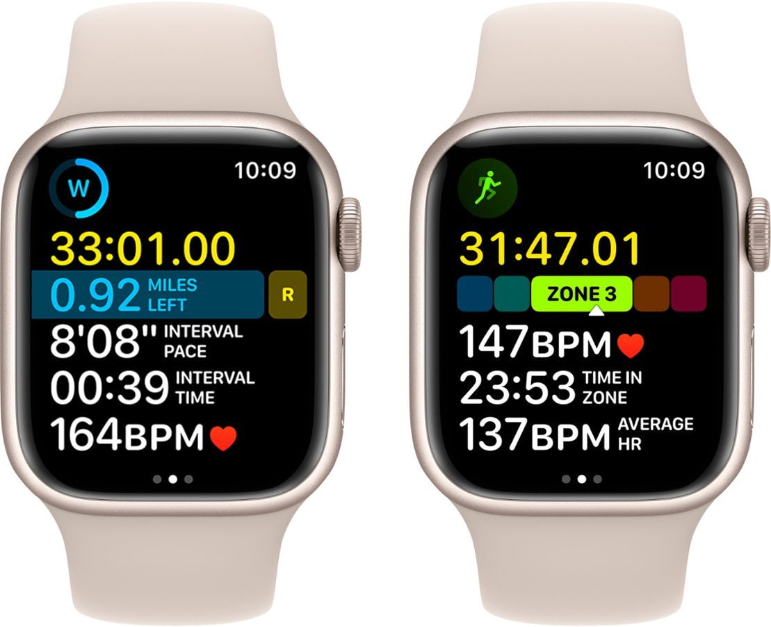 Apple Watch Series 8 GPS + Cellular 45mm Starlight Aluminum Case with Starlight Sport Band - M/L. Fitness Tracker, Blood Oxygen & ECG Apps, Always-On Retina Display