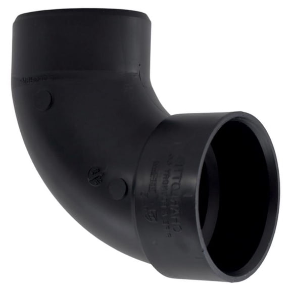 Charlotte Pipe 3 In. Hub x Spigot 90 Deg. Sanitary Street ABS Elbow (1/4 Bend)