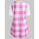 thumbnail image 2 of Más el tamaño de la tela escocesa de la manga del cordón camiseta Rosegal Camisetas tallas grandes, 2 of 5