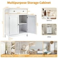 thumbnail image 4 of Zimtown White Wooden 2-Door Bathroom Cabinet Storage Organizer with 2 Shelves& 1 Drawer Freestanding, 4 of 13