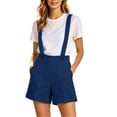 thumbnail image 4 of FAVIPT Dressy Shorts Rompers for Women Pull On Removable Suspenders Pockets Shorts High Waisted Business Work Casual Shorts 2026 Blue,XXXL, 4 of 8