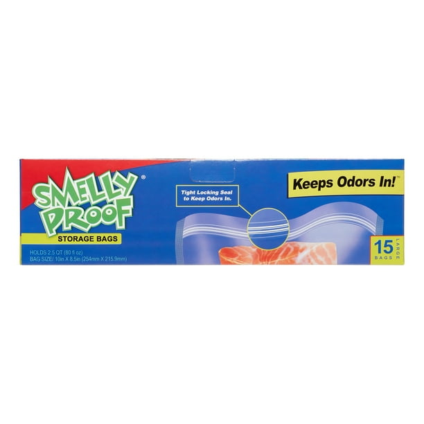 Smelly Proof Zipper Storage Bags, Large, 15 Ct