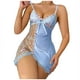 thumbnail image 2 of Camisón corto de mujer con tirantes, bordado floral y espalda descubierta, de malla transpirable, pijama de poliéster para mujer, 2 of 4