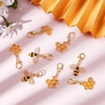 thumbnail image 4 of 1 box 40pcs 2 styles Bees Stitch Marker Bee Charms Bulk Honey Bee Charm Removable Lobster Clasp Locking Stitch Markers for Knitting Weaving Sewing Accessories Women Adults DIY Crafting, 4 of 9