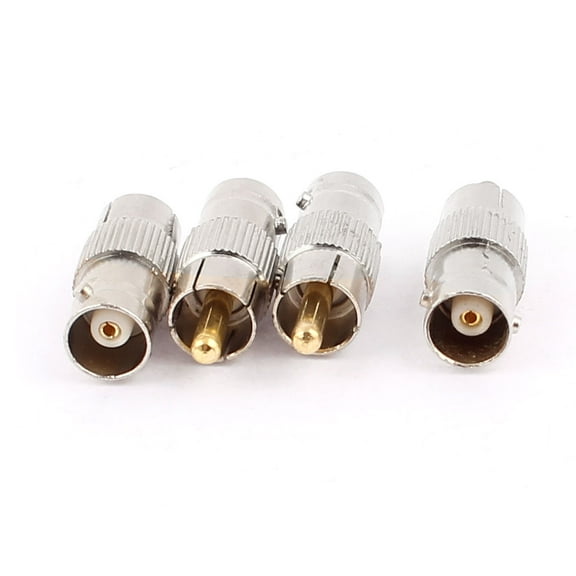 4Pcs BNC Female to RCA Male Jack Plug Coaxial Cable Converter Adapter Connector
