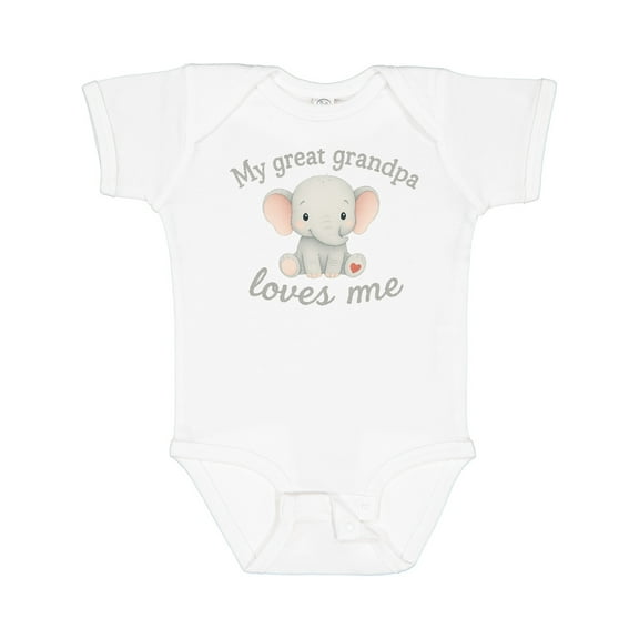 Inktastic My Great Grandpa Loves Me Elephant Boys or Girls Baby Bodysuit