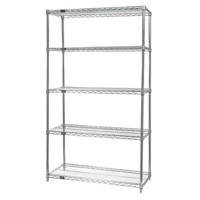 5-Shelf Stainless Steel Wire Shelving Unit, 12 x 48 x 54 in.