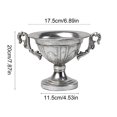 thumbnail image 3 of Vase de Hierro, Centro de Mesa de Acero Inoxidable, Estilo Moderno para Eventos de Boda, oficinas y hogar, con Base de Madera, Dise?o 2-Tier, Resistente, para Decoración de Interiores, Alta, 3 of 6