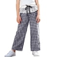 thumbnail image 2 of ATOGUTA Girls Track Pants Wide Leg School Uniform Pants Kids Elastic Waist Flowy Summer Beach Lounge Trousers with Pockets Size 1T-11, Black, 2 of 7
