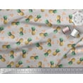 thumbnail image 2 of Tissu Georgette Poly Gris Pomme Imprimé Floral Pêche & Fruits Ananas par la Cour 52 Pouces de Large, 2 of 3