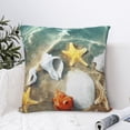 thumbnail image 4 of Fuzoiu Seashell On The Beach Print Square Pillow Cover,Hidden Zipper Design,Luxury Square Pillow Case, Throw Pillow,Couch Cushion-16"x16", 4 of 7