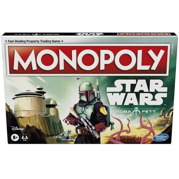 MONOPOLY: Jeu de Plateau Star Wars Boba Fett Edition pour les Enfants de 8 Ans et Plus, Inspiré des Films Star Wars et de la Série Télévisée Mandalorienne