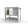 thumbnail image 3 of Modern 36" Alicia White Wood Vanity Base with Black Handles, 3 of 6