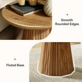 thumbnail image 3 of 19" Solid Wood Small End Table Set of 2, Farmhouse Round Pedestal Side Table, 3 of 7