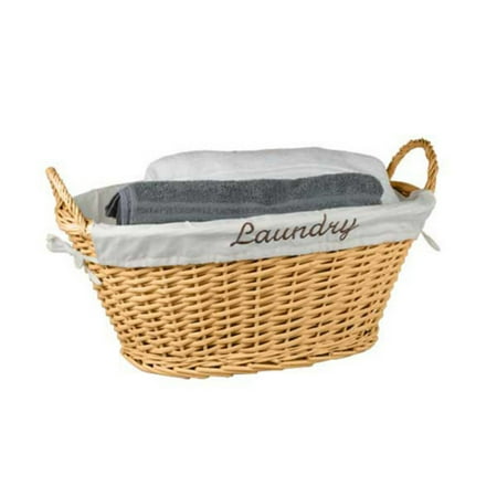 Brown Oval Basket - Home Basics Laundry Basket, Natural