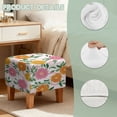 thumbnail image 7 of SCRAWLGOD Daisy Marble Print Pink White Ottoman Cover Square Storage Ottoman Slipcover Thick Stretchable Footrest Stool Covers with Elastic Band for Pets, Machine Washable, 7 of 7