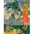 thumbnail image 2 of Gauguin, Paul 19x24 Black Ornate Wood Framed with Double Matting Museum Art Print Titled - Hail Mary, 2 of 4